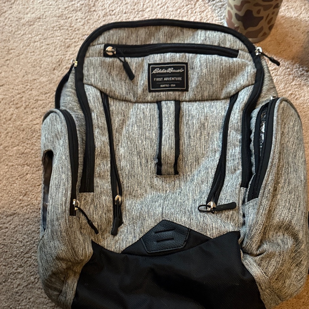 Eddie Bauer Heather Gray and Black Backpack
